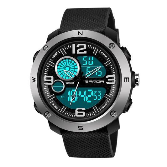 SANDA 762 Watch Men Watch Students Men Watch Fashion Trend Youth Waterproof Night light Sports Men(Silvery) - Sport Watches by SANDA | Online Shopping South Africa | PMC Jewellery | Buy Now Pay Later Mobicred