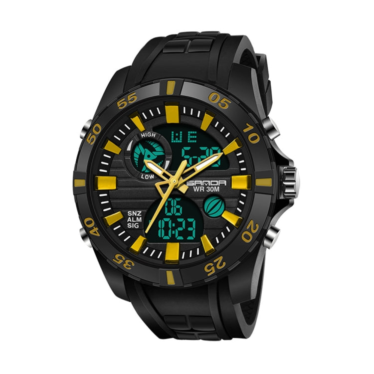 SANDA 791 Watch Genuine Fashion Sports Multifunction Electronic Watch Popular Men luminous Wrist Watch(Yellow) - Sport Watches by SANDA | Online Shopping South Africa | PMC Jewellery | Buy Now Pay Later Mobicred