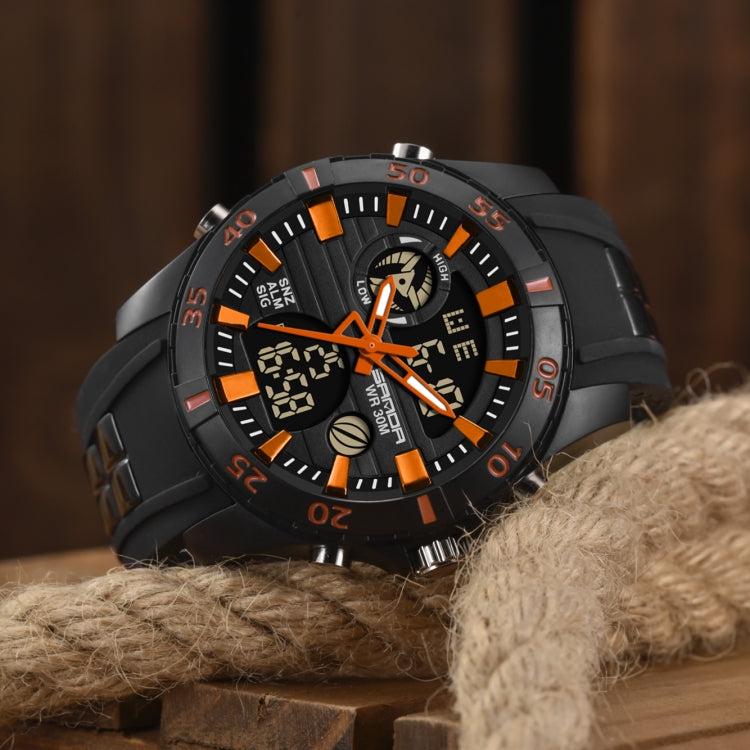 SANDA 791 Watch Genuine Fashion Sports Multifunction Electronic Watch Popular Men luminous Wrist Watch(Orange) - Sport Watches by SANDA | Online Shopping South Africa | PMC Jewellery | Buy Now Pay Later Mobicred