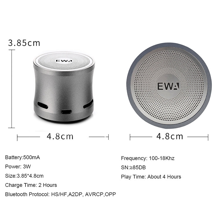 EWA A109M  Portable Bluetooth Speaker Wireless Heavy Bass Bomm Box Subwoofer Phone Call Surround Sound Bluetooth Shower Speaker(Black) - free shipping - PMC TechLife - Order now!