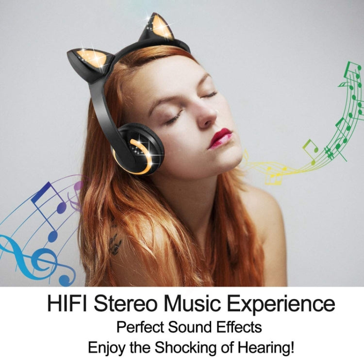 ZW19 LED 7 Colors light Bluetooth Stereo Wireless Headphones Cat Ear Flashing Glowing  Gaming Headset Earphone(Cat Ear) - Headset & Headphone by PMC Jewellery | Online Shopping South Africa | PMC Jewellery