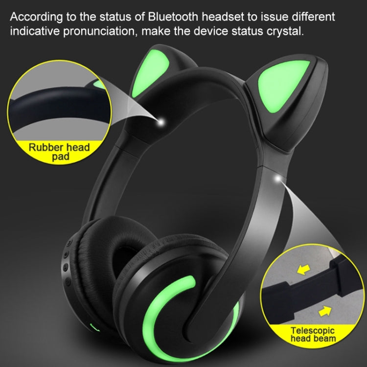 ZW19 LED 7 Colors light Bluetooth Stereo Wireless Headphones Cat Ear Flashing Glowing  Gaming Headset Earphone(Cat Ear) - Headset & Headphone by PMC Jewellery | Online Shopping South Africa | PMC Jewellery