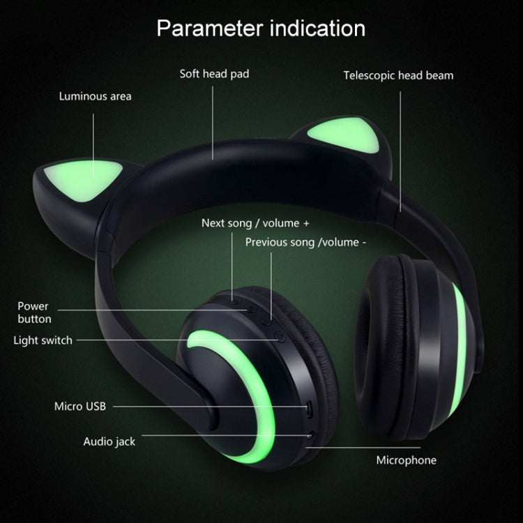 ZW19 LED 7 Colors light Bluetooth Stereo Wireless Headphones Cat Ear Flashing Glowing  Gaming Headset Earphone(Deer Fairy) - Headset & Headphone by PMC Jewellery | Online Shopping South Africa | PMC Jewellery