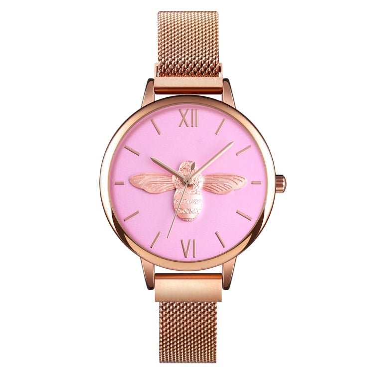 Skmei 9212 Fashion Lady Quartz Watch Student Female Temperament Waterproof Magnetic Suction Net Belt Watch(Pink) - Alloy Watches by SKMEI | Online Shopping South Africa | PMC Jewellery | Buy Now Pay Later Mobicred