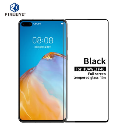 For Huawei P40 PINWUYO 9H 2.5D Full Screen Tempered Glass Film(Black) - Huawei Tempered Glass by PINWUYO | Online Shopping South Africa | PMC Jewellery | Buy Now Pay Later Mobicred