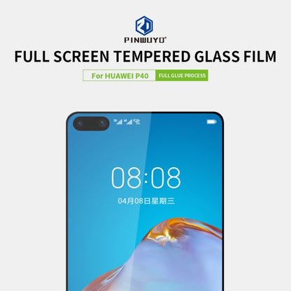 For Huawei P40 PINWUYO 9H 2.5D Full Screen Tempered Glass Film(Black) - Huawei Tempered Glass by PINWUYO | Online Shopping South Africa | PMC Jewellery | Buy Now Pay Later Mobicred