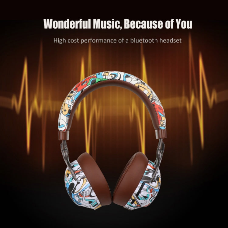 VJ086 Graffiti Headset Wireless Sports Bluetooth Headset Water Transfer Color Print Headset, Support TF, FM(Dazzle Colour) - Headset & Headphone by PMC Jewellery | Online Shopping South Africa | PMC Jewellery