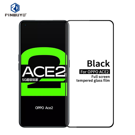 For OPPO Ace2 PINWUYO 9H 2.5D Full Screen Tempered Glass Film(Black) - OPPO Tempered Glass by PINWUYO | Online Shopping South Africa | PMC Jewellery | Buy Now Pay Later Mobicred