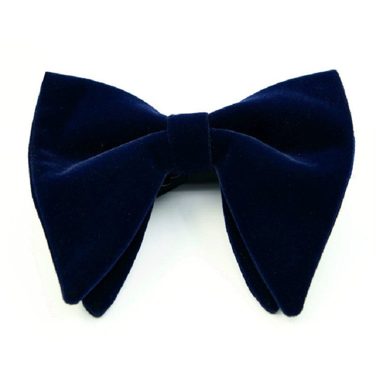 Men Velvet Double-layer Big Bow-knot Bow Tie Clothing Accessories(Navy) - Tie clip by PMC Jewellery | Online Shopping South Africa | PMC Jewellery