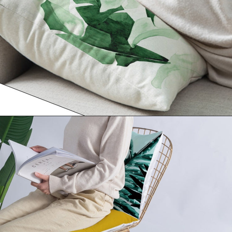 Tropical Plants Pillow Case Polyester Decorative Pillowcases Green Leaves Throw Pillow Cover Square 45CM x45CM(37) - Cushions & Pillows by PMC Jewellery | Online Shopping South Africa | PMC Jewellery