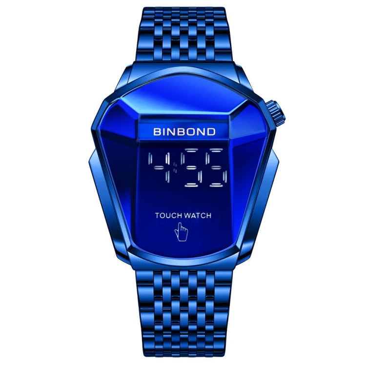 BINBOND Locomotive Concept Touch Screen Steel Belt Watch Men Live Black Technology Watch(Blue Steel Blue) - Metal Strap Watches by BINBOND | Online Shopping South Africa | PMC Jewellery | Buy Now Pay Later Mobicred