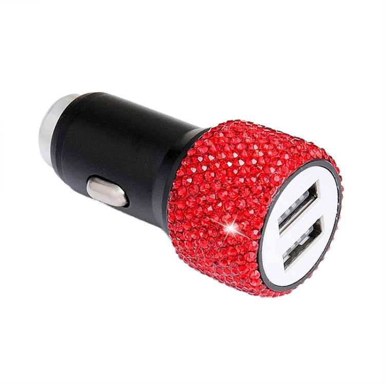 Diamond Car Dual USB Charge Mobile Phone Safety Hammer Charger(red red) - Car Charger by PMC Jewellery | Online Shopping South Africa | PMC Jewellery