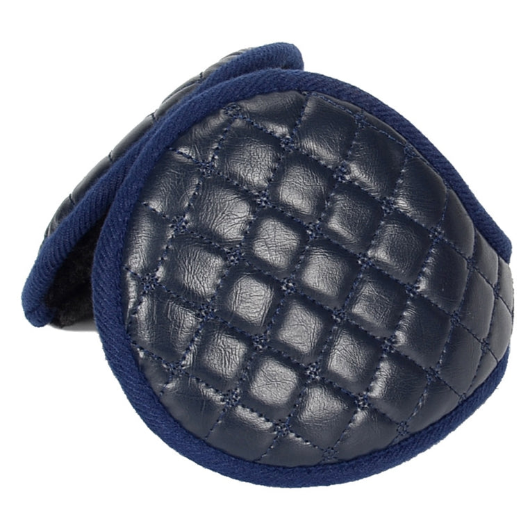 Winter Foldable Adjustable Thick Warm Plush Leather Earmuffs for Men(Dark Navy) - Bomber Hats by PMC Jewellery | Online Shopping South Africa | PMC Jewellery