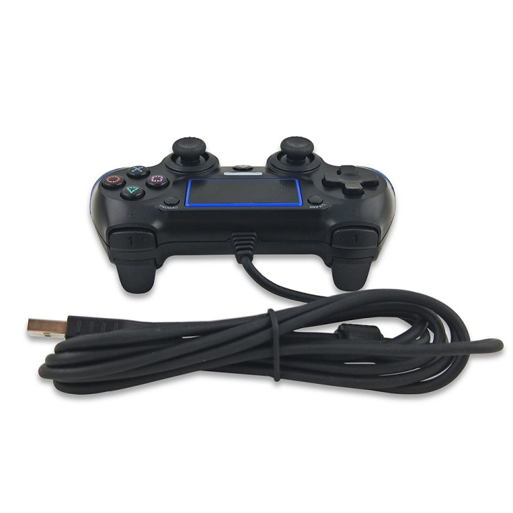 For PS4 Handle Wired Handle Cable Game Controller(Black Blue) - Gamepads by PMC Jewellery | Online Shopping South Africa | PMC Jewellery