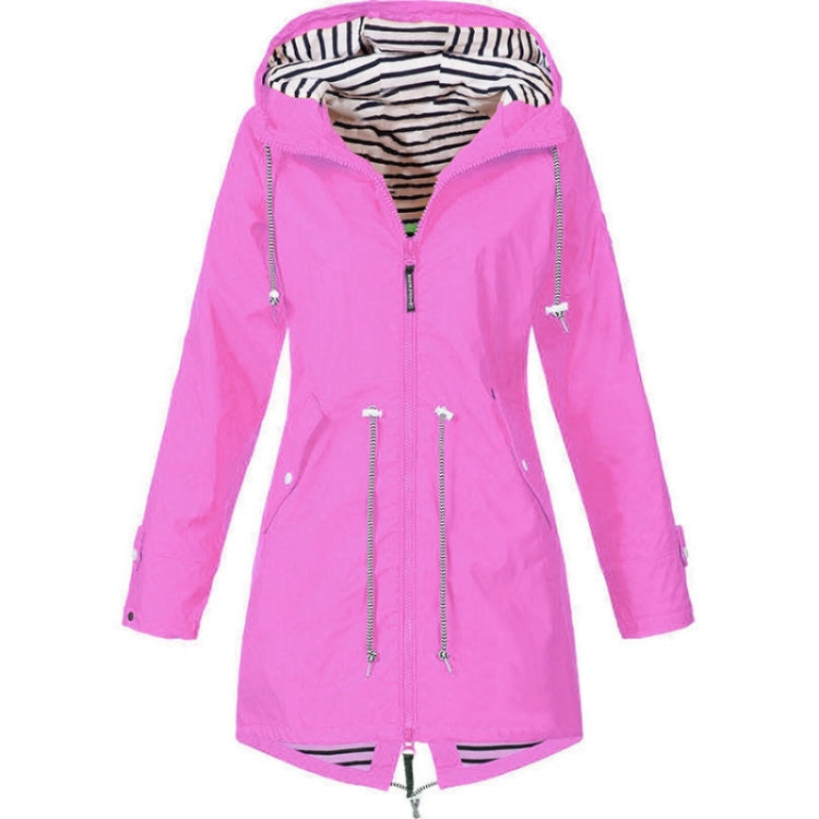 Women Waterproof Rain Jacket Hooded Raincoat, Size:XL(Pink) - Hoodie by PMC Jewellery | Online Shopping South Africa | PMC Jewellery