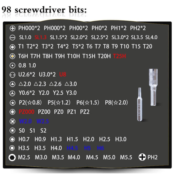 110 in 1 Magnetic Plum Screwdriver Mobile Phone Disassembly Repair Tool(Dark Gray+Red) - Screwdriver Set by PMC Jewellery | Online Shopping South Africa | PMC Jewellery