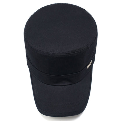 Men Washed Distress Bamboo Cotton Cloth Cap Large Mesh Flat Cap(Black) - Peaked Cap by PMC Jewellery | Online Shopping South Africa | PMC Jewellery