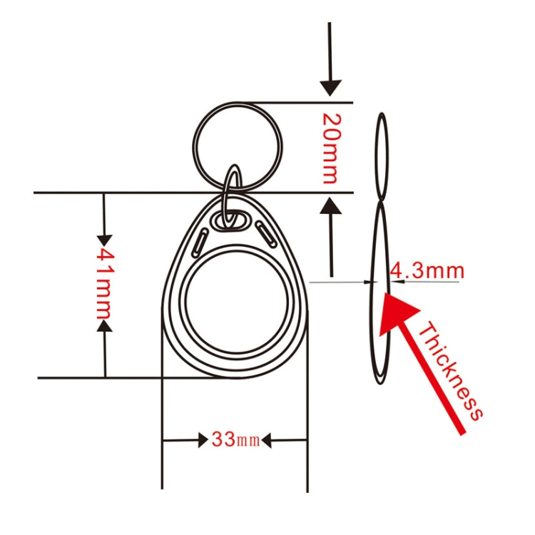 10PCS IC Access Control Card Entree Control M1 Compatibel Fudan Rfid 13.56Mhz Keyfob Sleutelhanger Tag Sleutelhanger(Gray) - Access Card by PMC Jewellery | Online Shopping South Africa | PMC Jewellery