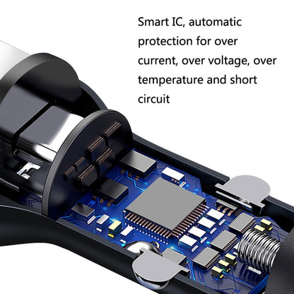 QIAKEY QK505L Dual Ports Fast Charge Car Charger(Black) - Car Charger by QIAKEY | Online Shopping South Africa | PMC Jewellery | Buy Now Pay Later Mobicred