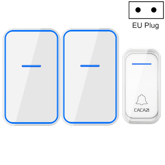 CACAZI A68-2 One to Two Wireless Remote Control Electronic Doorbell Home Smart Digital Wireless Doorbell, Style:EU Plug(White) - Wireless Doorbell by CACAZI | Online Shopping South Africa | PMC Jewellery