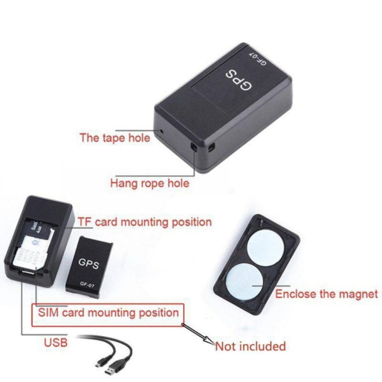 GF07 Locator Mini GPS Tracking Strong Magnetic Positioning Adsorption Anti Lost Device Voice Control Recordable(Black) - Personal Tracker by PMC TechLife | Online Shopping South Africa | PMC TechLife | Buy Now Pay Later Mobicred