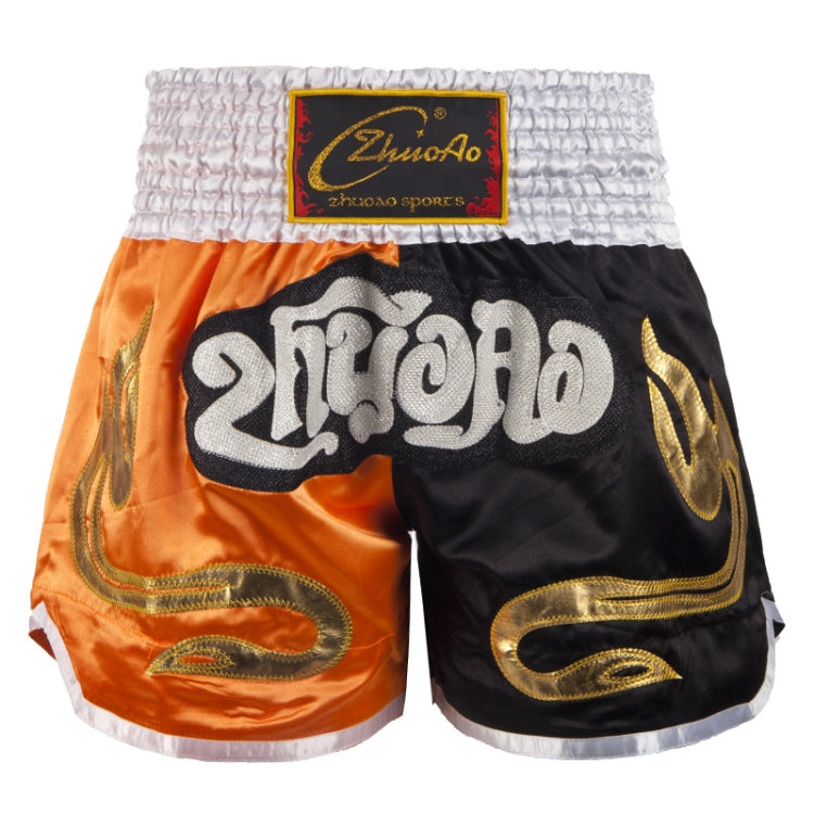 ZhuoAo Muay Thai/Boxing/Sanshou/Fighting Shorts for Men and Women, Size:XS(Orange Black Stitching) - Sportswear by ZhuoAo | Online Shopping South Africa | PMC Jewellery | Buy Now Pay Later Mobicred