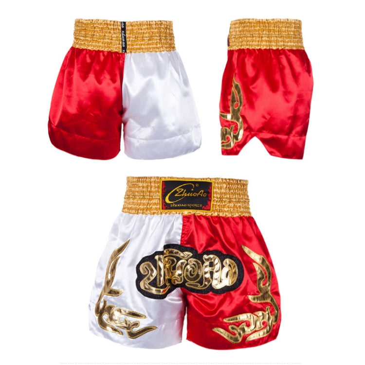 ZhuoAo Muay Thai/Boxing/Sanshou/Fighting Shorts for Men and Women, Size:XS(Yellow Waist Stitching) - Sportswear by ZhuoAo | Online Shopping South Africa | PMC Jewellery