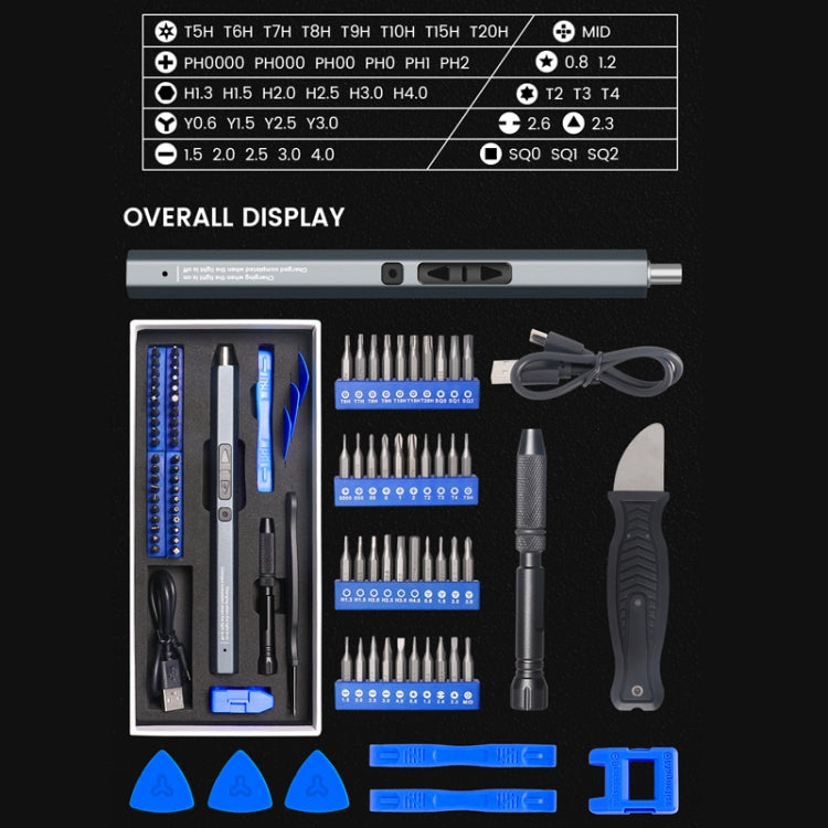 51 In 1 Rechargeable Mini Electric Screwdriver Set With 3LED Lighting(Red) - Screwdriver Set by PMC TechLife | Online Shopping South Africa | PMC TechLife