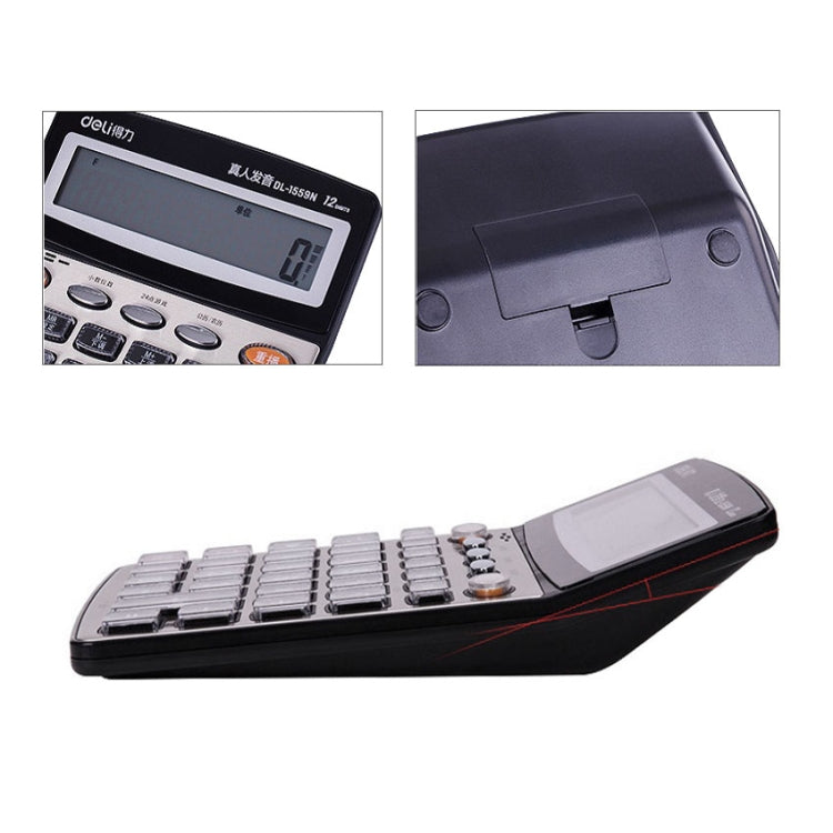 Deli 1559N Live Voice Calculator Multifunctional Office Finance 12-bit Calculator - free shipping - PMC TechLife - Order now!