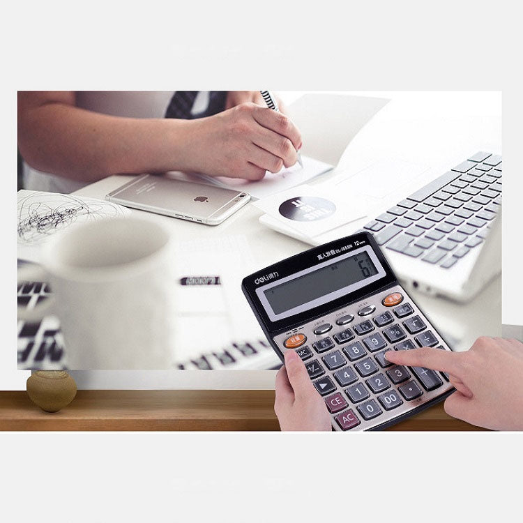 Deli 1559N Live Voice Calculator Multifunctional Office Finance 12-bit Calculator - free shipping - PMC TechLife - Order now!