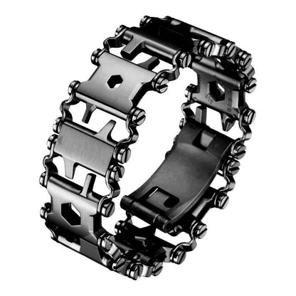 Multifunctional Stainless Steel Outdoor Survive Tool Bracelet for Men(Wide Black) - Emergency Tools by PMC Jewellery | Online Shopping South Africa | PMC Jewellery | Buy Now Pay Later Mobicred