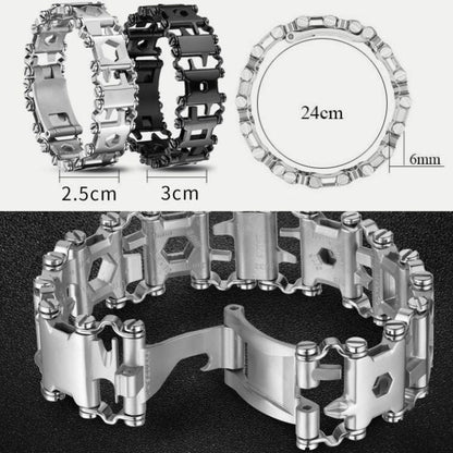 Multifunctional Stainless Steel Outdoor Survive Tool Bracelet for Men(Wide Black) - Emergency Tools by PMC Jewellery | Online Shopping South Africa | PMC Jewellery | Buy Now Pay Later Mobicred