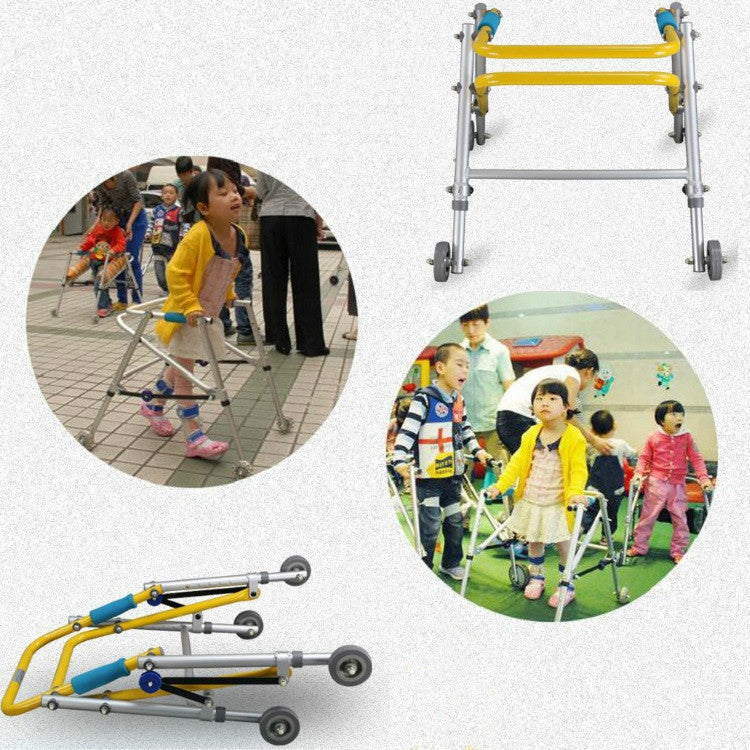 Directional Four-wheel Walker With Cerebral Palsy Children Rehabilitation Training Equipment Walker Standing Frame, Specification: 4071 Medium(Foggy Silver) - Mobility Aids by PMC Jewellery | Online Shopping South Africa | PMC Jewellery