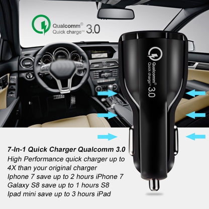 2 PCS QC3.0+3.1A Car Charger Dual USB 6A Halo Wine Bottle Fast Charge Car Charger(Elegant Black) - Car Charger by PMC Jewellery | Online Shopping South Africa | PMC Jewellery