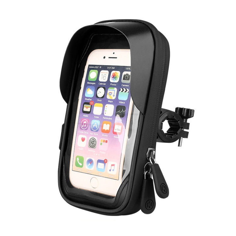 Mountain Bike Card Holder Touch Screen Mobile Phone Holder Motorcycle Electric Vehicle Waterproof Navigation Bracket Shade Mobile Phone Holder, Style:Handlebars(Black) - Bicycle Bags by PMC Jewellery | Online Shopping South Africa | PMC Jewellery