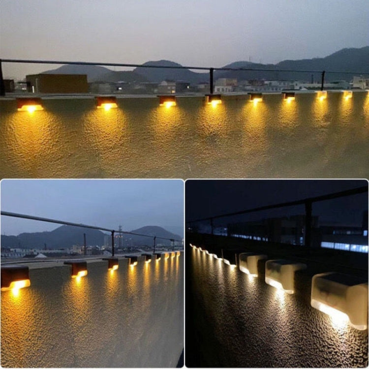 Solar Railing Light Staircase Light Outdoor Waterproof LED Step Light Garden Decoration Landscape Light, Warm White Light(Black) - free shipping - PMC TechLife - Order now!