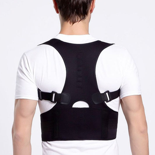 Male Female Adjustable Magnetic Posture Corrector Corset Back Men Brace Back Shoulder Belt Lumbar Support Straight, Size:XXL (Black) - Corrector by PMC Jewellery | Online Shopping South Africa | PMC Jewellery