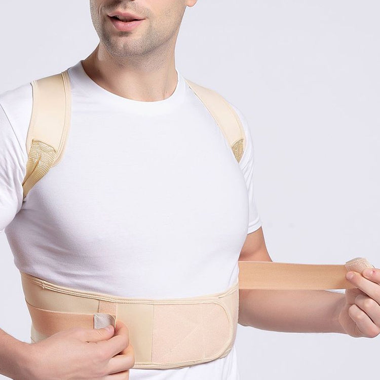Male Female Adjustable Magnetic Posture Corrector Corset Back Men Brace Back Shoulder Belt Lumbar Support Straight, Size:XXXL (Skin Color) - Corrector by PMC Jewellery | Online Shopping South Africa | PMC Jewellery