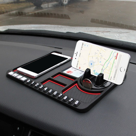 Car Interior Car Multifunctional Instrument Panel Storage Pad Car Phone Bracket Anti-slip Pad With Stop, Style:Rotating Red Circle - Car Holders by PMC Jewellery | Online Shopping South Africa | PMC Jewellery