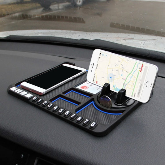 Car Interior Car Multifunctional Instrument Panel Storage Pad Car Phone Bracket Anti-slip Pad With Stop, Style:Rotating Blue Circle - Car Holders by PMC Jewellery | Online Shopping South Africa | PMC Jewellery
