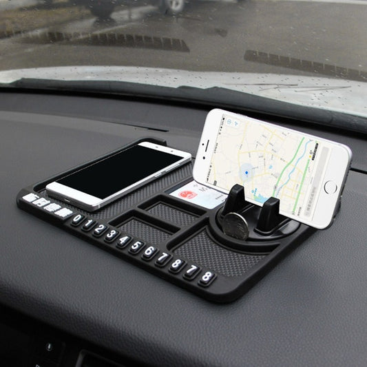 Car Interior Car Multifunctional Instrument Panel Storage Pad Car Phone Bracket Anti-slip Pad With Stop, Style:Rotating Black Circle - Car Holders by PMC Jewellery | Online Shopping South Africa | PMC Jewellery