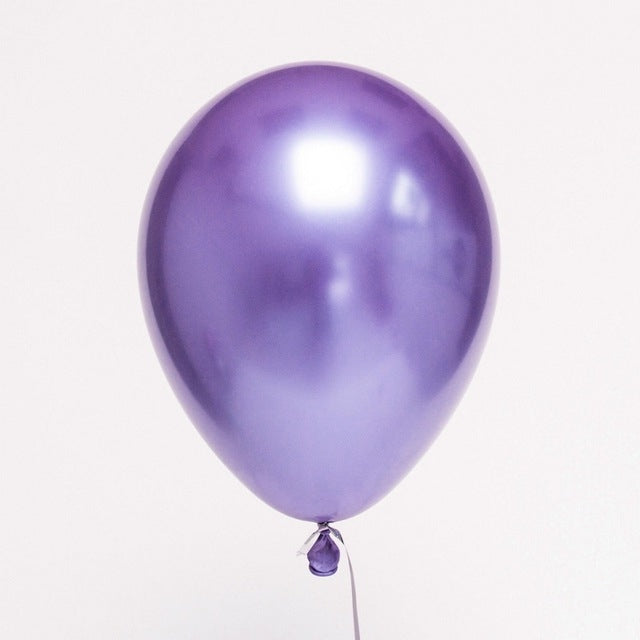 50 PCS 12inch Glossy Metal Pearl Latex Balloons Metallic Color Inflatable Air Ball Birthday Party Decor(Purple) - Balloons by PMC Jewellery | Online Shopping South Africa | PMC Jewellery