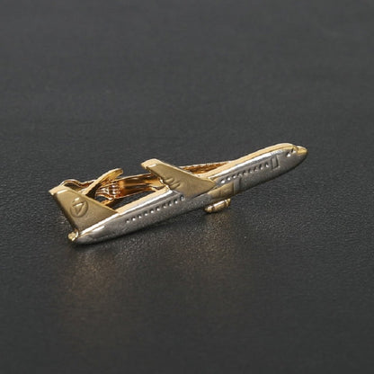 Men Signature Metal Tie Clip Clothing Accessories(Golden Plane) - Tie clip by PMC Jewellery | Online Shopping South Africa | PMC Jewellery