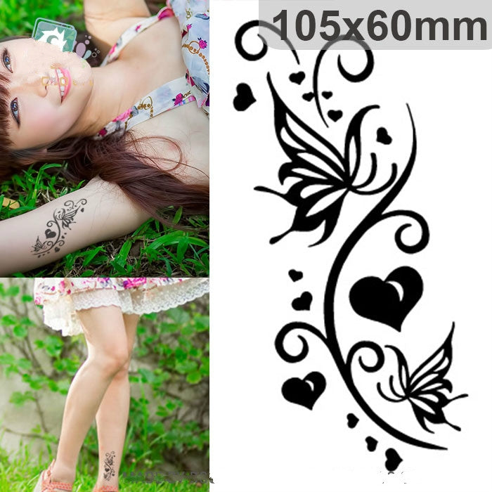 10 PCS Classic Black  Waterproof Temporary Tattoo Sticker(HC-148) - Sticker by PMC Jewellery | Online Shopping South Africa | PMC Jewellery