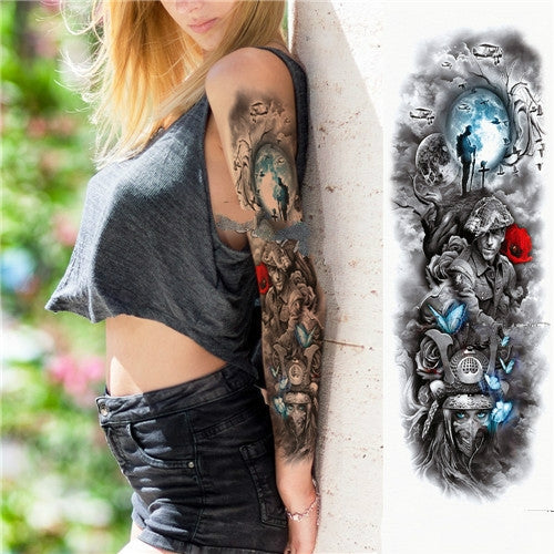 2 PCS Large Arm Sleeve Waterproof Temporary Tattoo Sticker(TQB-008) - Sticker by PMC Jewellery | Online Shopping South Africa | PMC Jewellery