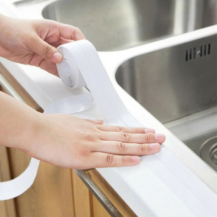 Durable PVC Material Waterproof Mold Proof Adhesive Tape  Kitchen Bathroom Wall Sealing Tape, Width:3.8cm x 3.2m(White) - Adhesives & Sealers by PMC TechLife | Online Shopping South Africa | PMC TechLife