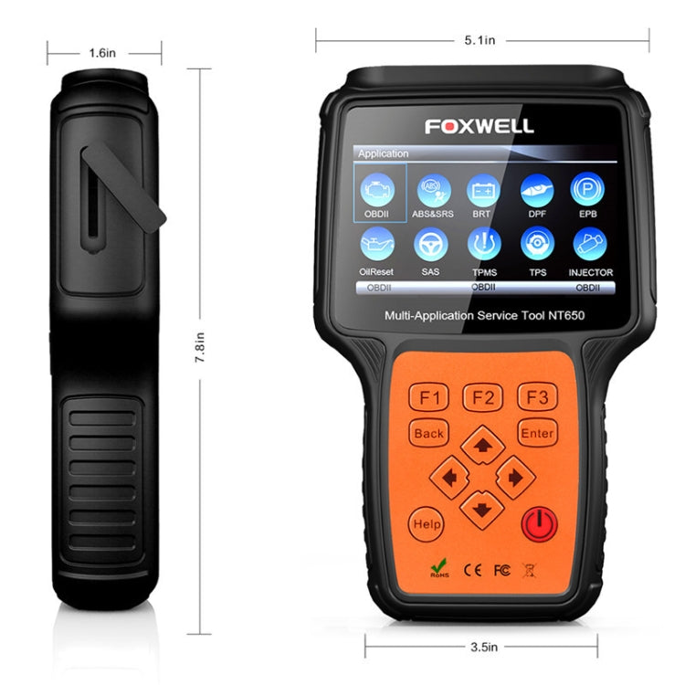 FOXWELL NT650 Elite OBD2 ABS SRS Airbag SAS Scanner Car Diagnostic Tool Auto Scanner(Black) - Code Readers & Scan Tools by PMC Jewellery | Online Shopping South Africa | PMC Jewellery