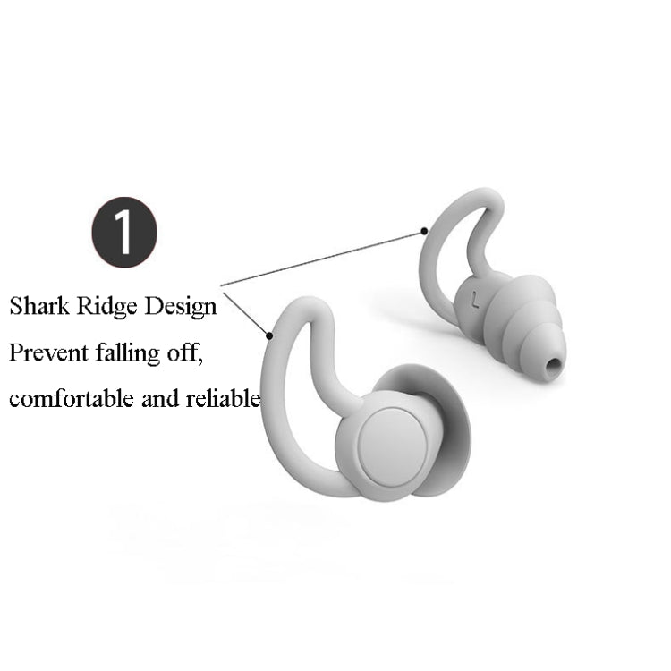 4 PCS / 2 Pair Shark Fin Nnti-falling and Noise-reducing Earplugs Anti-Noise Earplugs For Sleeping Dormitory Noise Cancelling And Noise Prevention Earplugs(Black (2 Layers)) - Earmuff & Pad by PMC Jewellery | Online Shopping South Africa | PMC Jewellery