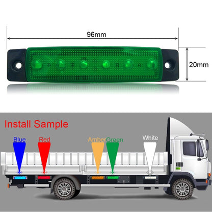 4 PCS 12V 6 SMD Auto Car Bus Truck Wagons External Side Marker Lights LED Trailer Indicator Light Rear Side Lamp(Green) - Clearance Lights by PMC Jewellery | Online Shopping South Africa | PMC Jewellery