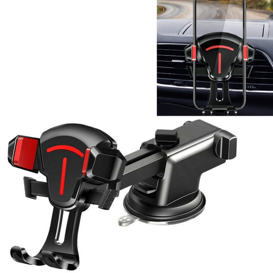 2 PCS Car Phone Holder Air Outlet Car Navigation Bracket Instrument Panel Bracket, Style:Sucker(Red) - Car Holders by PMC Jewellery | Online Shopping South Africa | PMC Jewellery